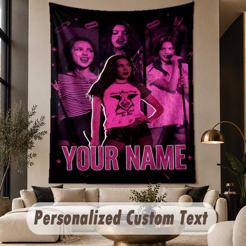 Custom Text Printed Tapestry Olivia Rodrigo Pattern Large Wall Hanging Indoor Room Decor
