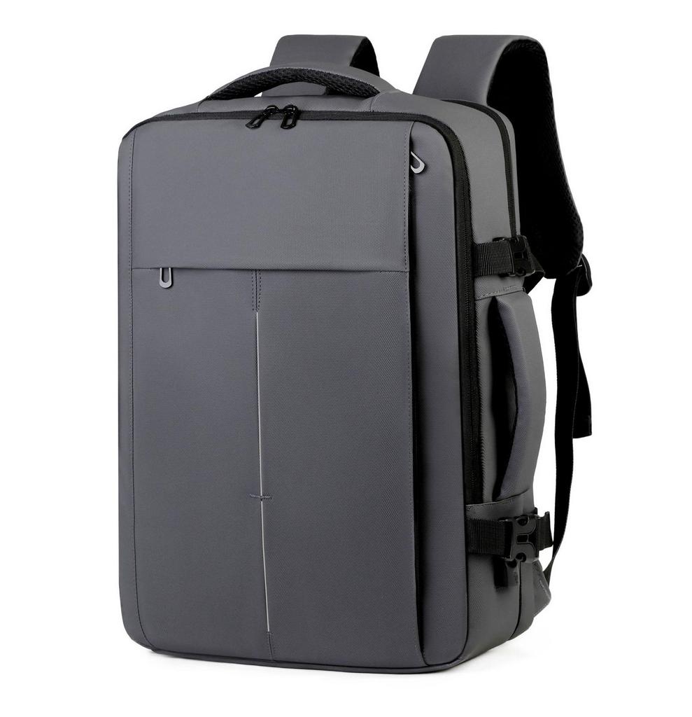 Men's Large Capacity Expandable Leather Backpack: Water-Repellent, Multi-Functional Laptop Bag