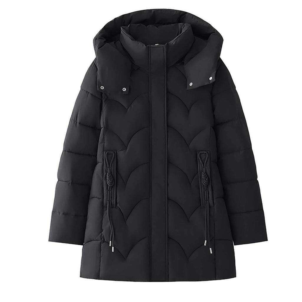 Women's Hooded Coat Ladies Winter Cotton Coat Thickened Warm Jacket