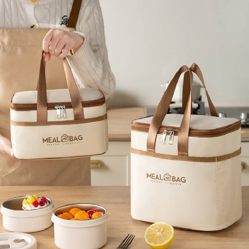 Oxford Cloth Lunch Bag With Insulation For Travel And Work Use