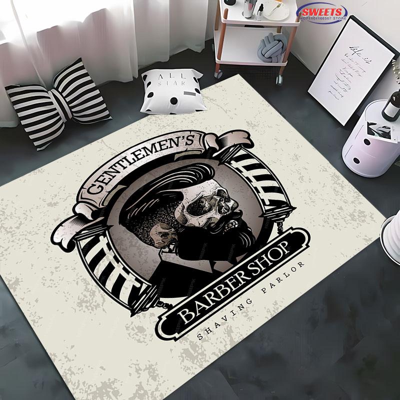 

Barber Shop sign Pattern Carpet,Living Room and Bedroom Household Items,Children s Room Sofa Mats, Doormat Floor Anti-slip Rug 40x60cm (16x24in)