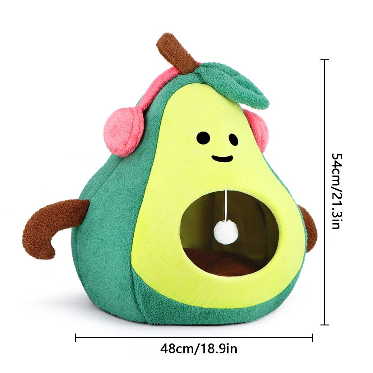 

Авокадо креативная фруктовая кошачья лежанка полуоткрытая кошачья лежанка мягкая универсальная кошачья и кошачья лежанка подходит для больших кошек для отдыха