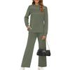 Ensemble de détente ample pour femme Sweatshirt rayé à manches longues et col rond Pantalon large à cordon de serrage