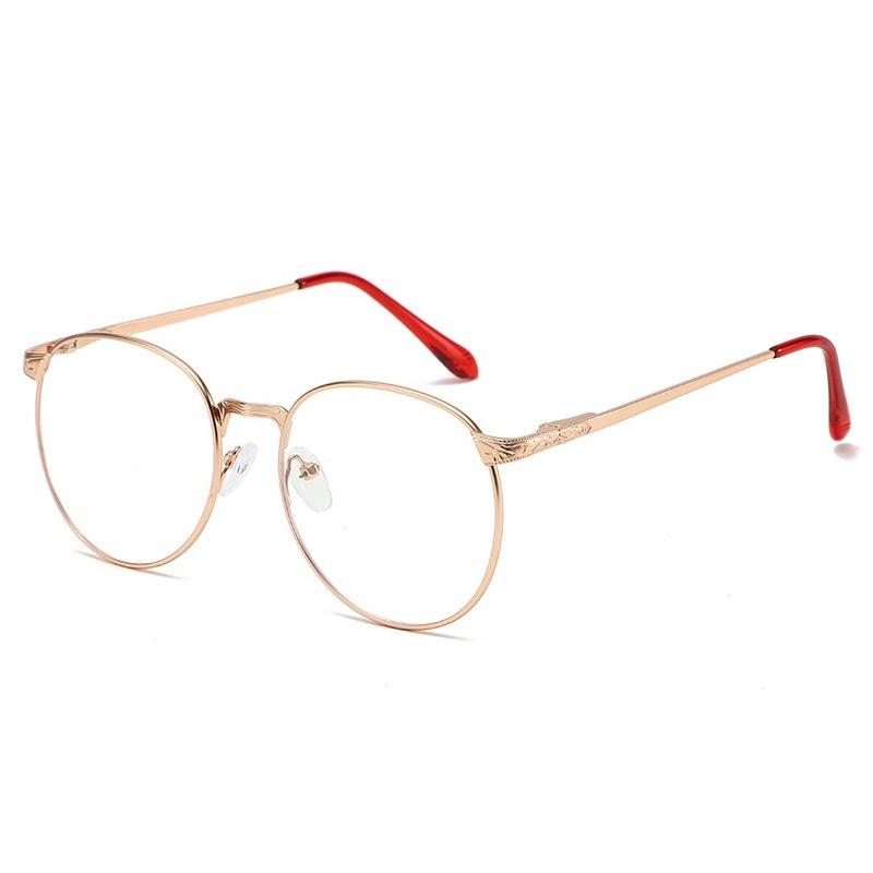 

Унисекс Оверсайз Круглые Модные Очки для Чтения Ультралегкие Металлические Оправы HD Блокировка Синего Света Защита Глаз Очки для Пресбиопии +2 розового золота