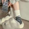 Ladies Autumn and Winter Thickened Warm Puppy Wool Medium Cylinder Pile Socks
