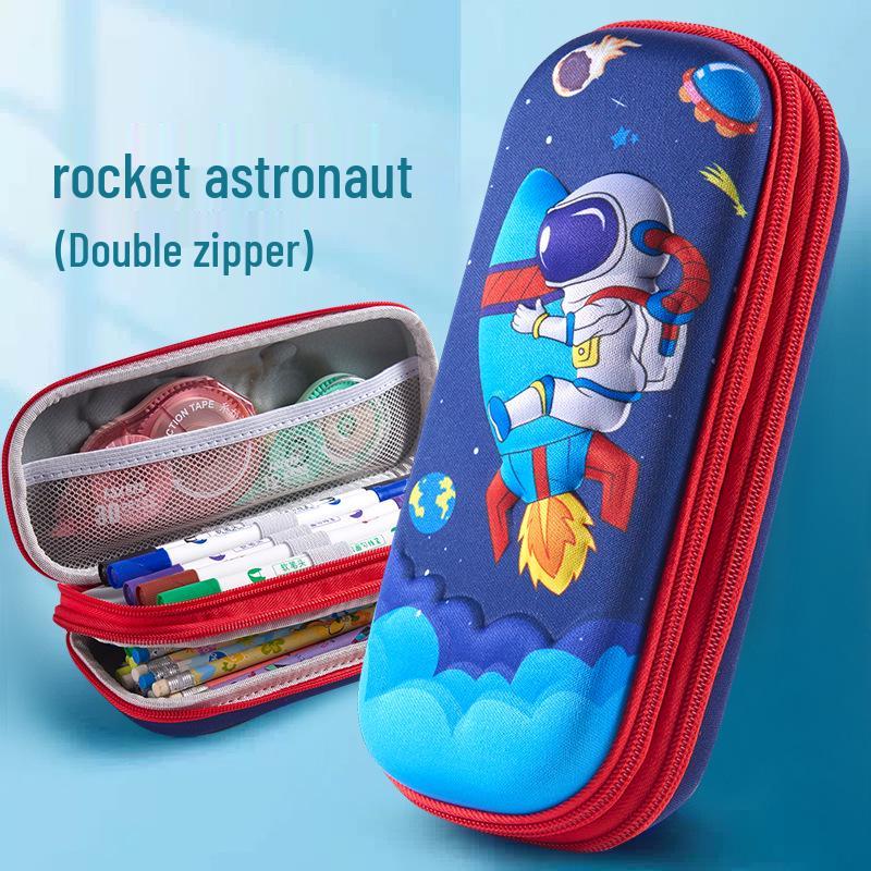 Double Layer 3D Zipper Pencil Case - Large Capacity for Elementary School Students