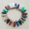 Fashion Good Quality Natural Stone Mix Point Pillar Pendants for Jewelry Accessories Making Free Shipping Wholesale 50pcs/lot