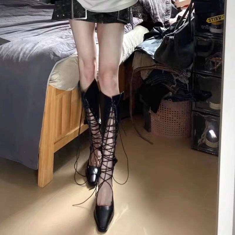 Dark Niche High Cool Boots Women's 2025 Summer New European and American Spice Girls Long Boots Hollow Straps Sexy Knight Boots