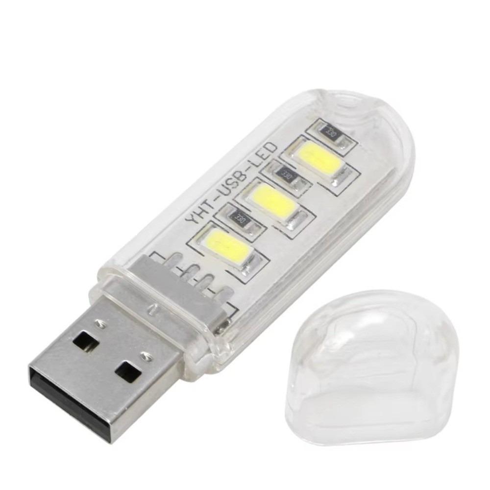 

Portable 3LED USB Night Light White Light Mini Night Lamp 5V DC Book Reading Flashlight for Lighting Computer