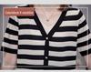 Plus Size Women's Summer Striped V-Neck Two-Piece Ice Silk Knit Top