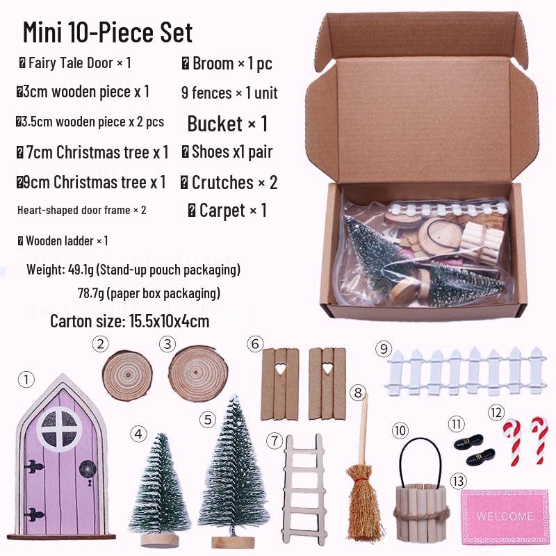 Pink Fairy Dollhouse Miniature Set: 13-Piece BJD Fairy Tale Scene