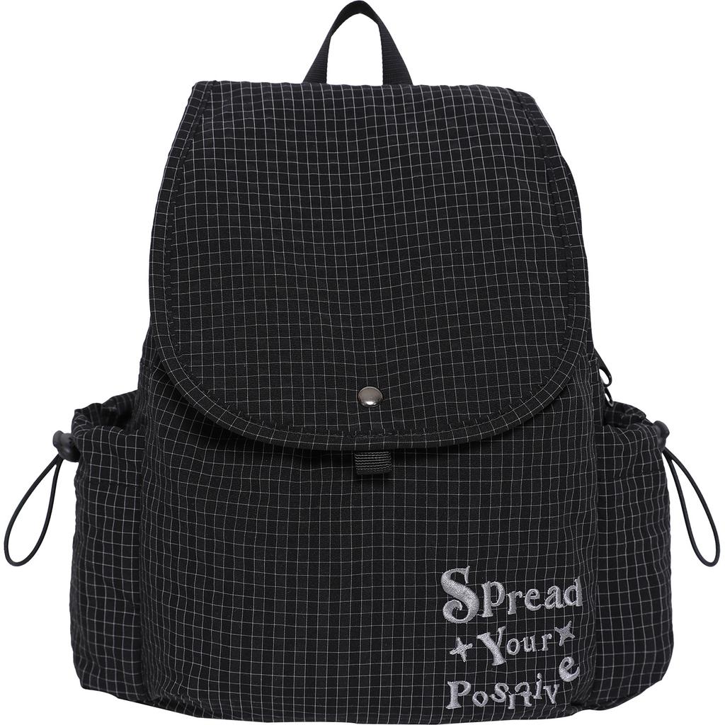 Koreanischer Lässiger Rucksack, Karierter Nylon-Rucksack, Leinwandtasche für Studentinnen, Instagram Nischen-Rucksack für Pendeln und Reisen