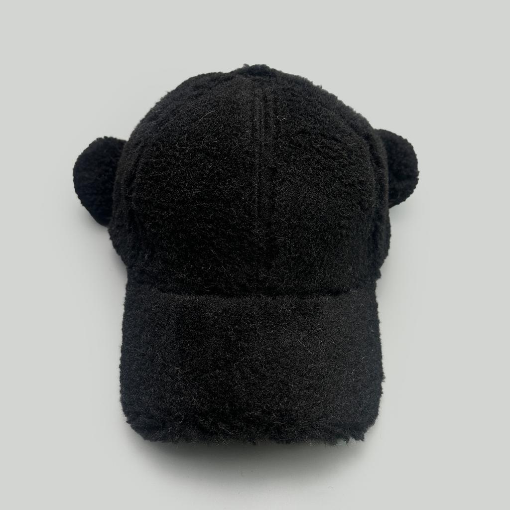 Autumn And Winter Cute Plush Ears Baseball Cap Men And Women Warm Simple Cartoon Casual Cap