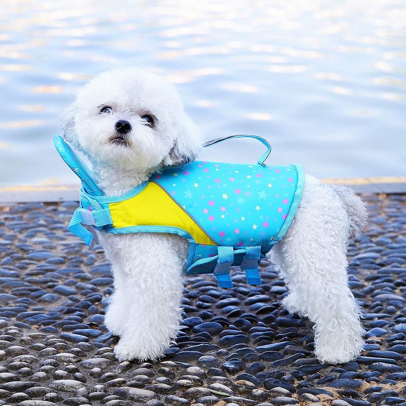 Summer Pet Dog Life Jacket with Removable Front Float Adjustable Dog Life Vest Swimsuits for Small Medium Large Dogs Swimming (Blue,XS)