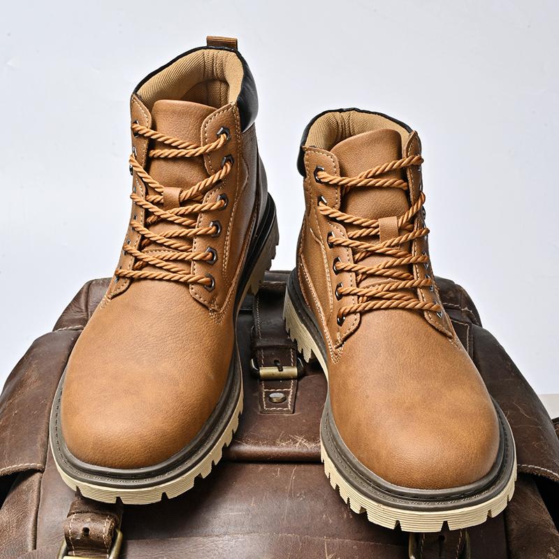 Fashion Men's Comfortable and Lightweight Work Boots, Anti Slip High Top Fashion and Ankle Short Boots, Casual Lace Up Combat Boots 2025