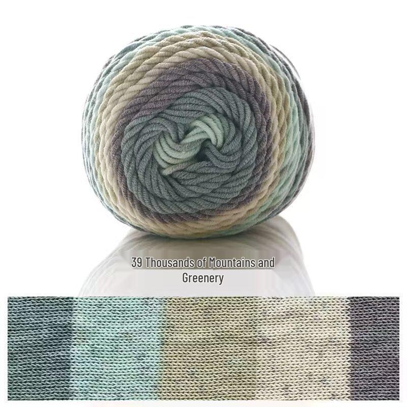 Filato di Cotone Pettinato Gradiente Arcobaleno a 5 Fili Ruyi Bird per Maglioni e Cappelli all'Uncinetto