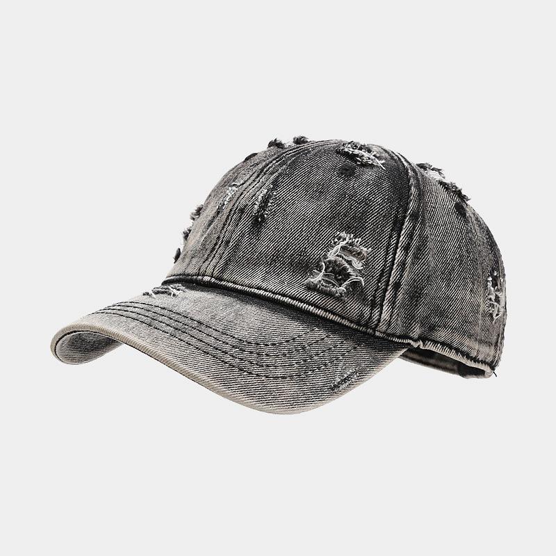 Summer Outdoor Sun Shade Washed Denim Hat For Men Snapback Trucker Hats High Quality Women Cap Worn Hole Baseball Caps