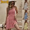 Women's Fashion Summer Spring Sleeveless Suspenders Solid Color Print Casual Dresses