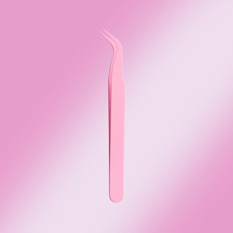 123mm Anti-Stick, No-Glue, Stainless Steel Round Tip Colored Tweezers for Jewelry and False Eyelashes