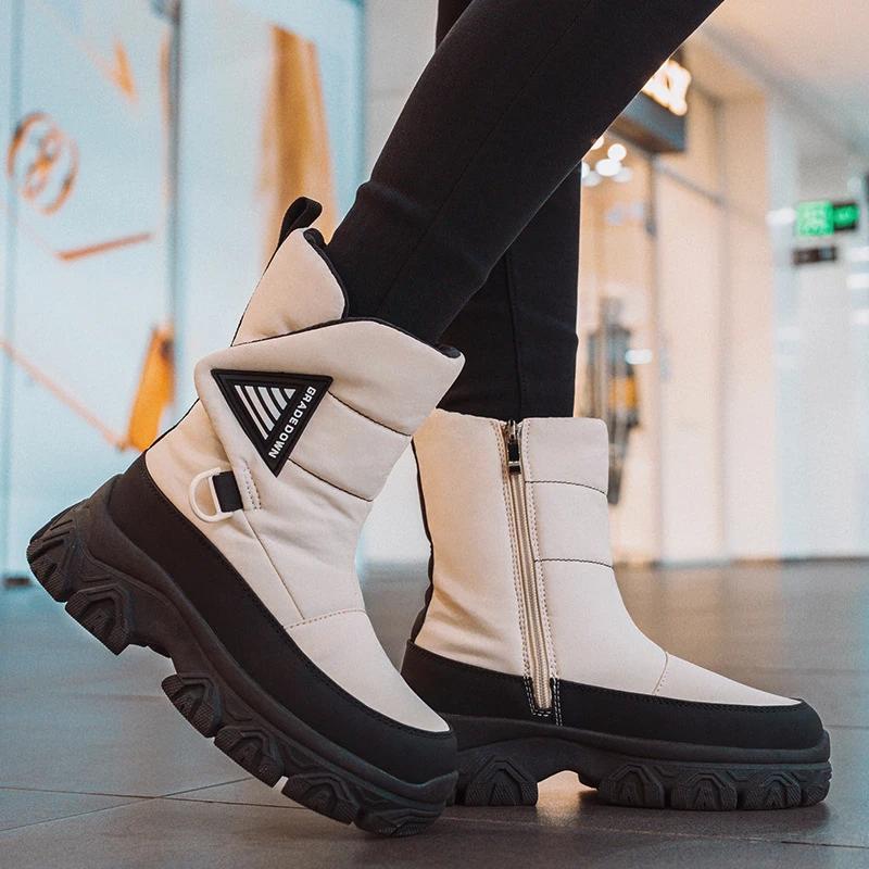 Fashion 2026Winter Boot for Women Thickened Plush Warm Snow Boots Women Mid-calf Boots Winter High-top Cotton Shoes Platform Boot Botas