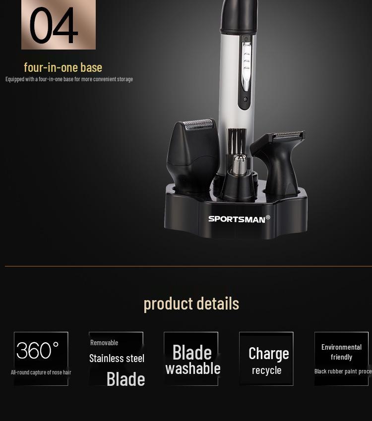 SPORTSMAN SM-418 Men's Electric Nose, Eyebrow, and Sideburn Trimmer