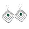Green Onyx Gemstone 925 Sterling Silver Jewelry Handcrafted Women Earrings 2.44" EE-71-6