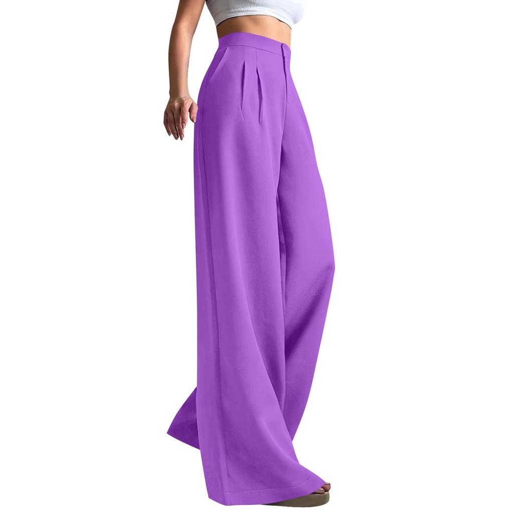 Work Pants Women Business Casual High Waisted Wide Leg Trousers Dressy Work Outfits