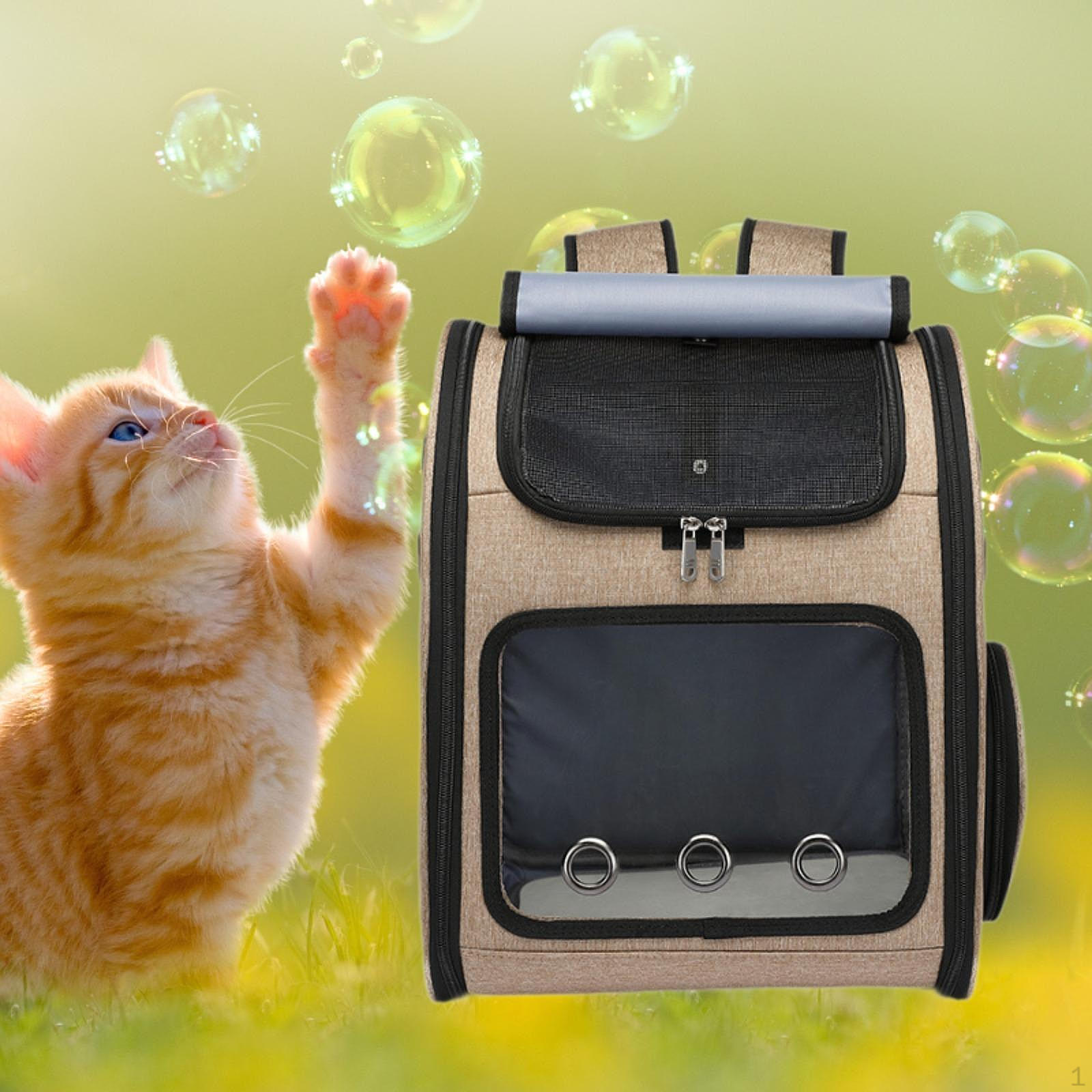 

Mesh Pet Backpack Carrying Bag Ventilated Cover Shoulder Strap Cat Dog for Outdoor коричневий