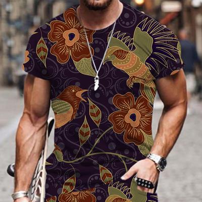 Vintage tričko pre mužov Oversized s 3D potlačou Bežné s krátkym rukávom Letné Streetwear Móda Pánske oblečenie Tričká Top