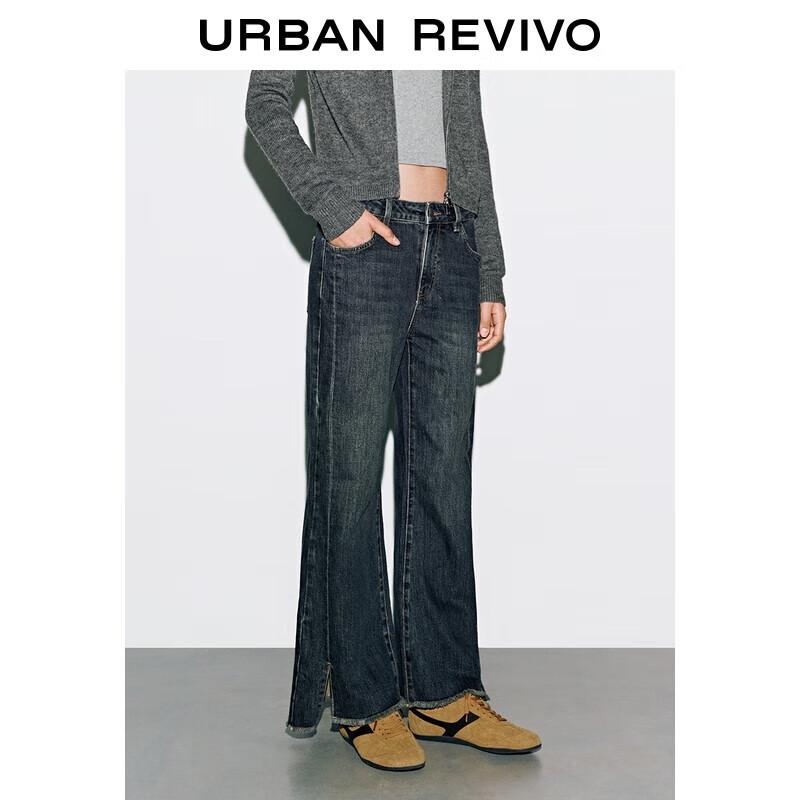 

UR Women s Retro Frayed Slit Hem Denim Jeans 28