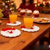 Sottobicchieri a Maglia di Babbo Natale 4 Pezzi Set di Sottotazza Resistenti al Calore Utilizzo per Stoviglie Stagionali Festive Decorazione Natalizia