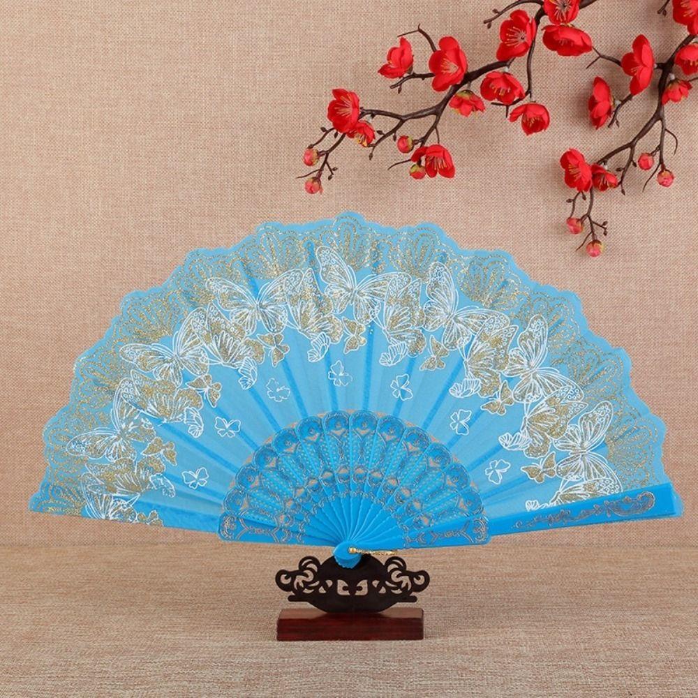 Handheld Chinese Style Folding Fan Lace Dance Fan Photography Props Hand Fans  Art Fans