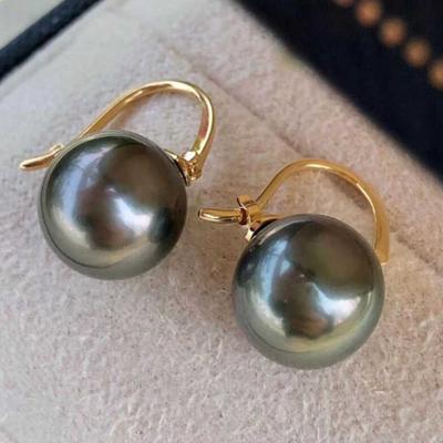 16mm Kolczyki z Czarnej Perły Muszli 18k Święto Dziękczynienia Akcesoria Akwakultury Hodowlane Dzień Matki Boże Narodzenie Wielkanoc DIY