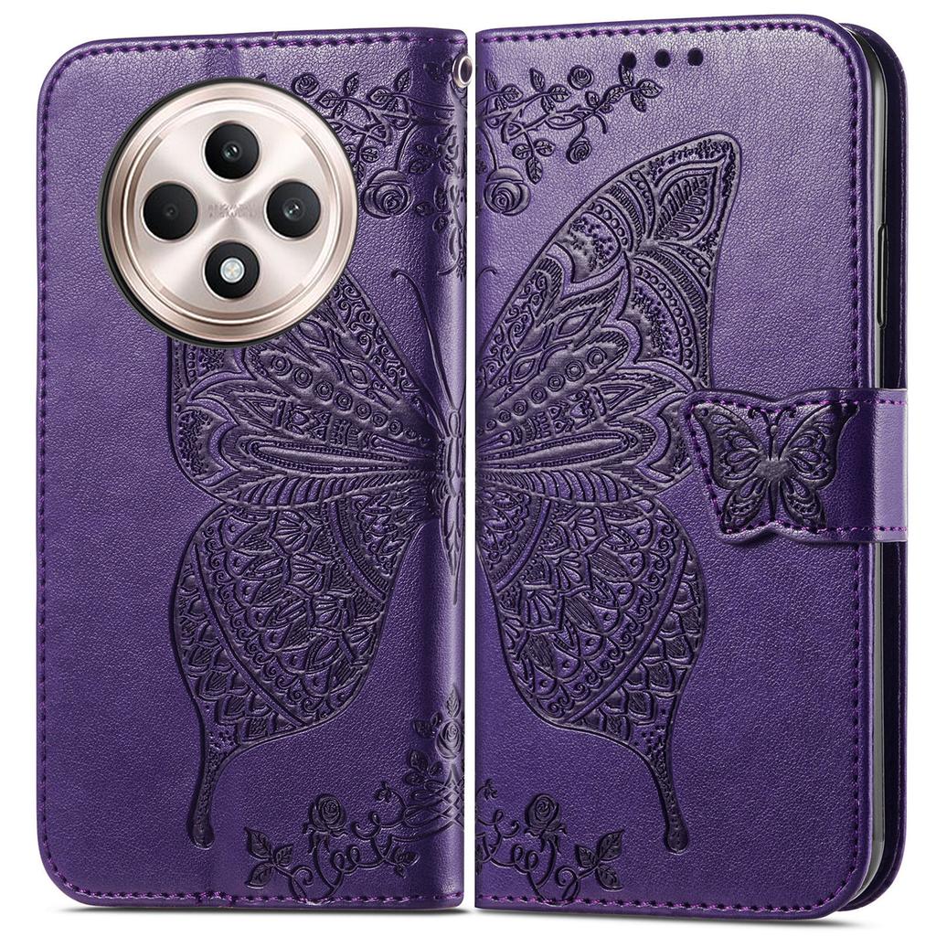 For Oppo Reno12 F 5G Case PU Leather Wallet Phone Cover Butterfly Pattern