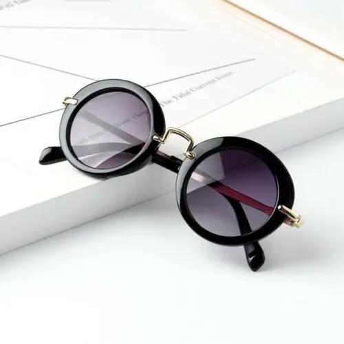 Oculos Children's Classic Retro Round Shape Frames Sunglasses New Fashion Sunshade Sunglasses UV 400 Protection Metal Mirror Legs Spectacles