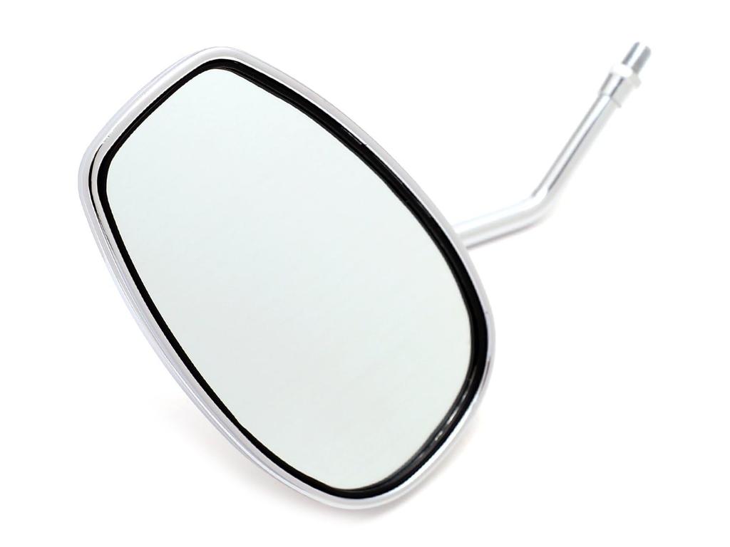 Nakira Oval Motorcycle Universal Set of 2 and for Mirrors, 10mm, (Left Right), PCX, Grom, CB400SF, etc. (NKR0001246) (Plated Silver)