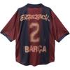 Nike Camisa Retrô FC Barcelona x Cactus Jack 2000/01 Casa Esqueleto Vermelho/Azul Tops Unissex FQCJ-CJ01