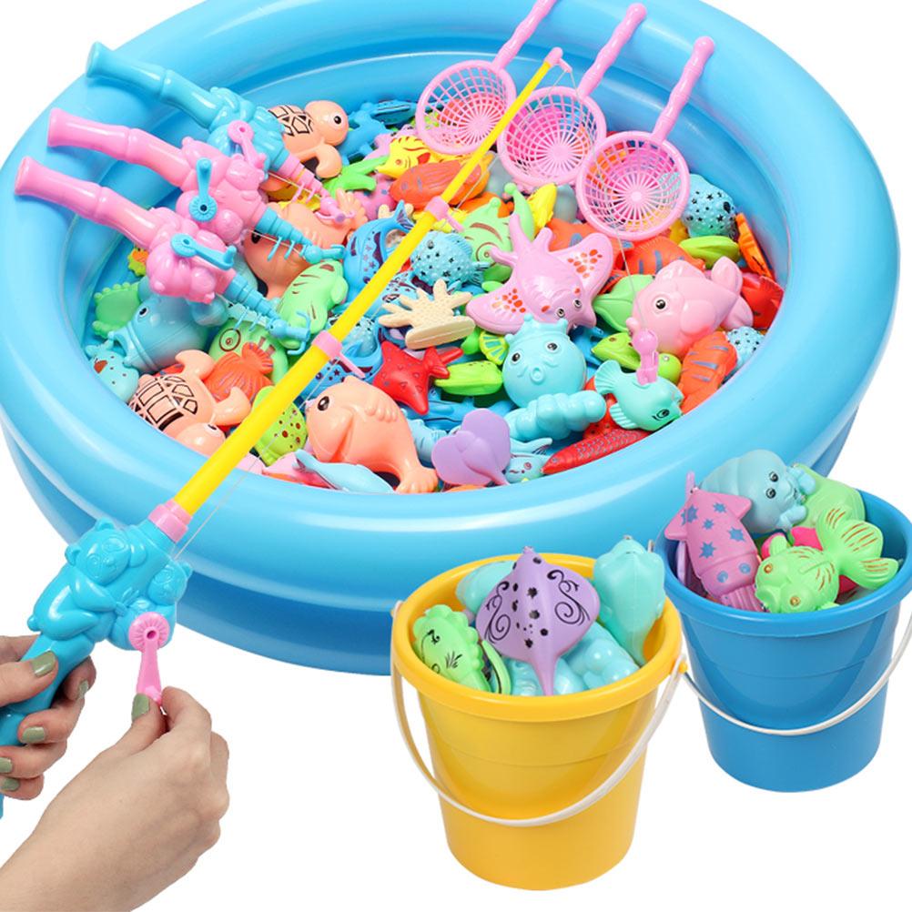 2 Pcs Sandbox Inflatable Child Toy Toys Portable Pool Tray Plastic Fishing Game