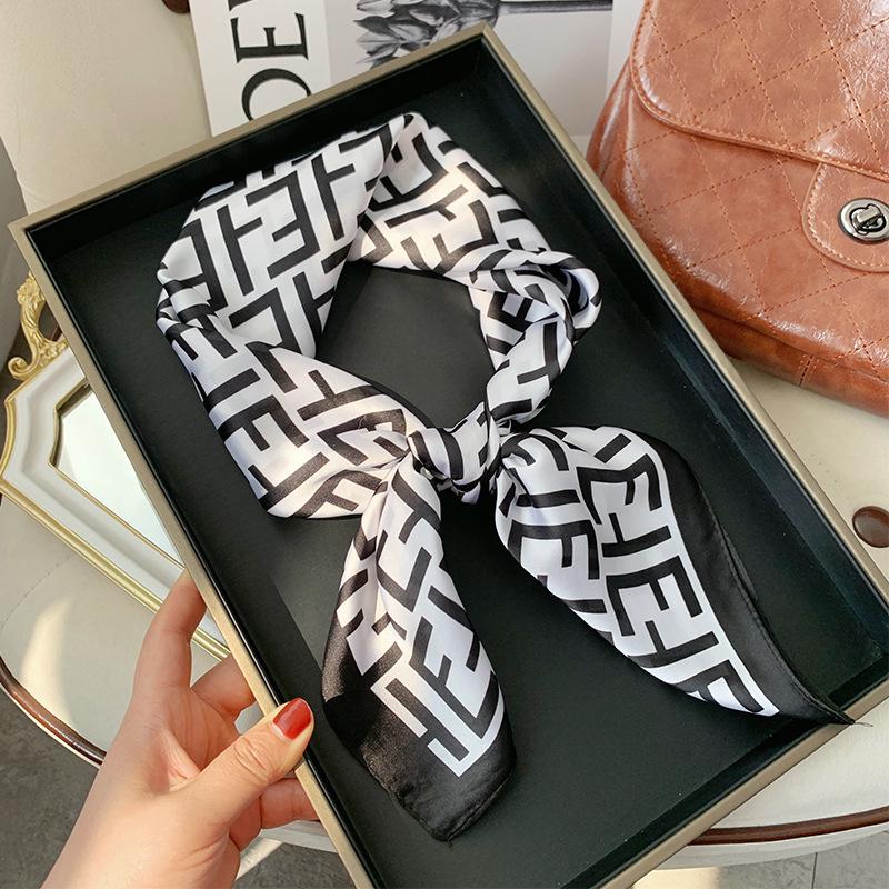Elegant Korean Style Silk Scarf: 70cm Versatile Thin Square for Women's Neck Protection