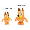 8Pcs/Set Bluey Bingo Anime Figure Toys Cute PVC Movable Joints Action Figure Model Dolls Kids Birthday Decoration Toy Gift