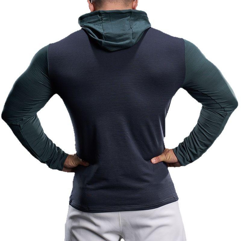 Hooded T-shirt Men's Spring New Casual Sports Base Shirt for Youth Quick-drying Breathable Men's Long-sleeved T-shirt Handsome