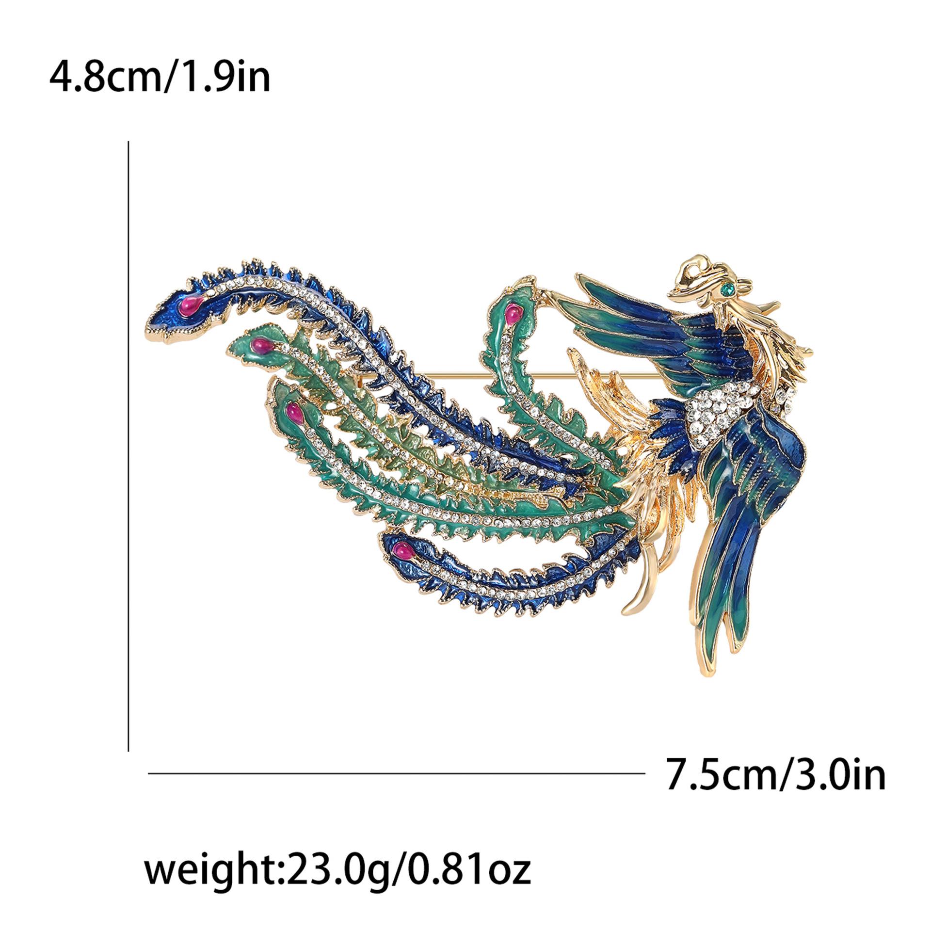 

Китайский стиль сплав эмаль горный хрусталь феникс брошь элегантный темперамент женская одежда корсаж ювелирные изделия булавка