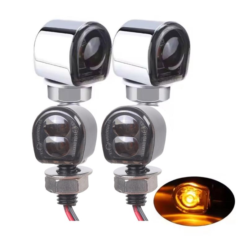 Motorcycle LED Signal Lights 12V Power Sturdy Daytime Visible Indicators Weatherproof Turn Indicator Pair for Bike