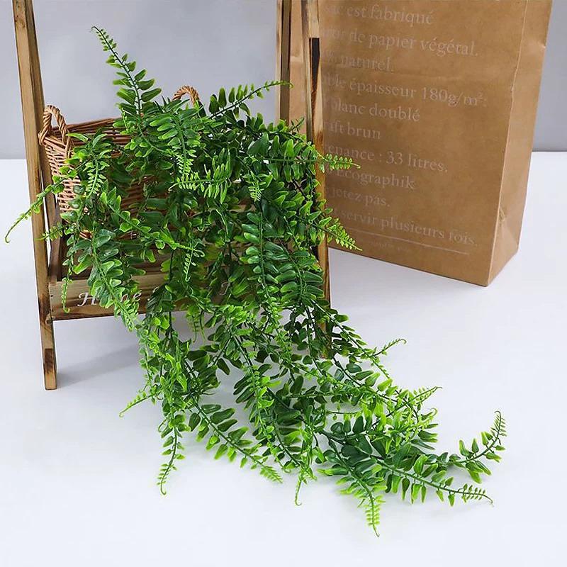 90Cm Persian Fern Leaves Vines Home Room Decor Hanging Artificial Plant Plastic Leaf Grass Wedding Party Wall Balcony Decoration