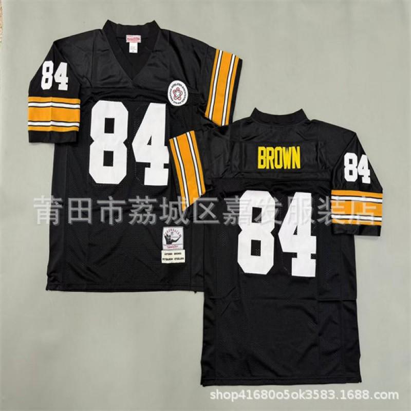Pittsburgh Steelers Vintage NFL Football Jersey Men Cotton Embroidered Training Shirt Rugby Sport Wear