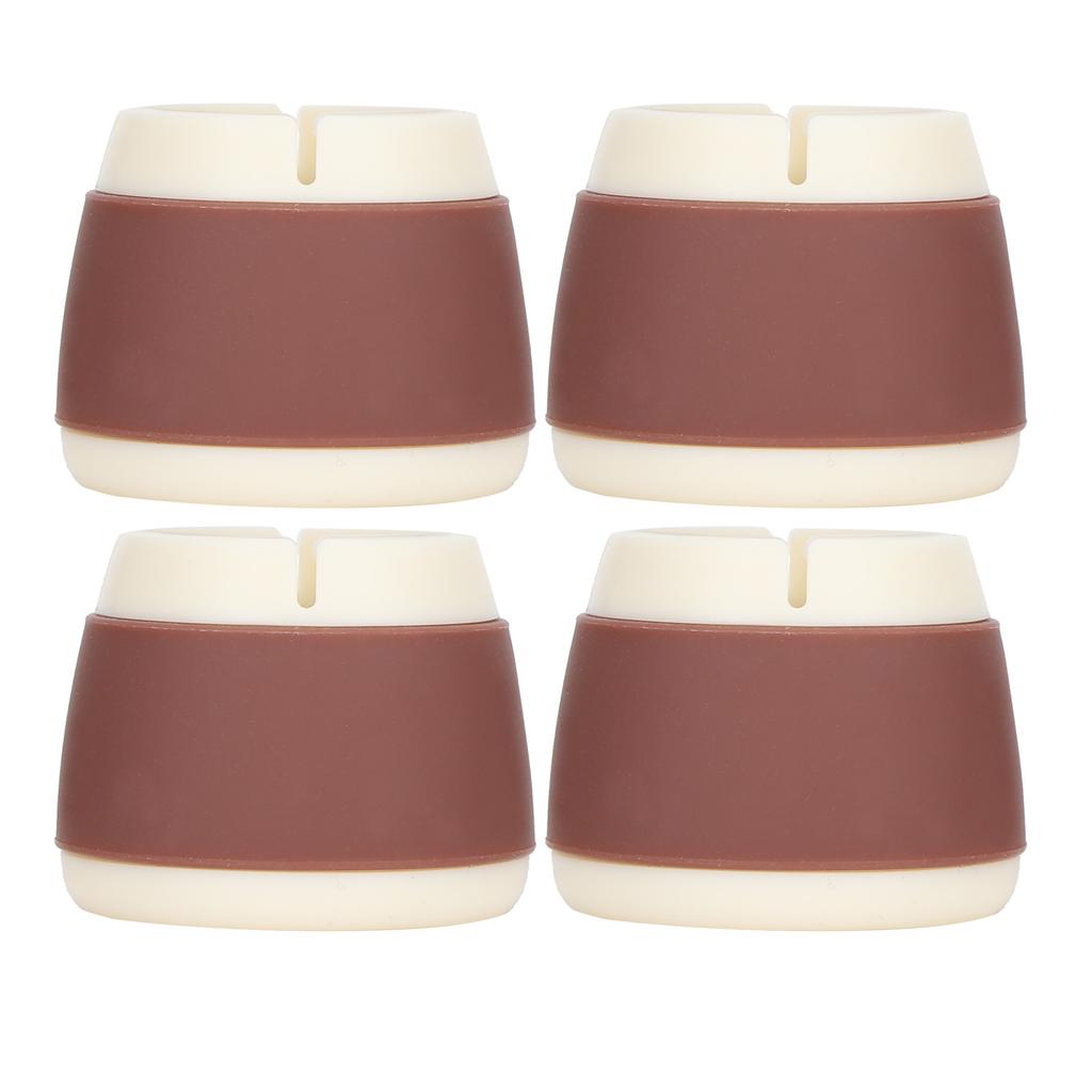 4Pcs Silikon Möbel Protektoren 3,3 x4x4cm Rutschfeste Runde Stuhl Tisch Fuß Abdeckungen Kappen(Kaffee )