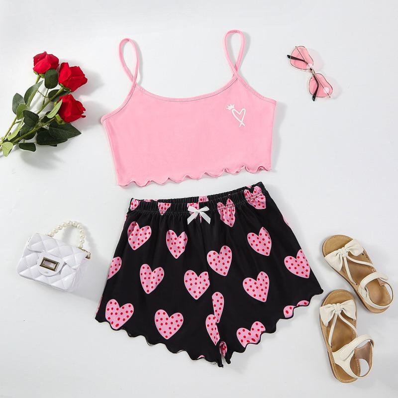 European and American Sleeveless Tank Top & Shorts Two-Piece Pajama Set for Women