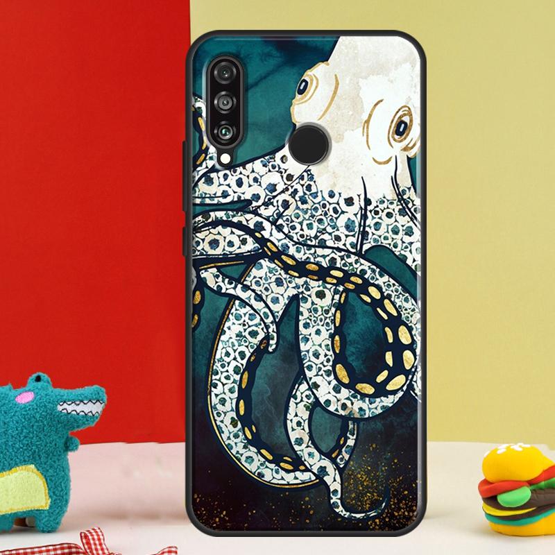 Marine Life Ocean Octopus For Huawei Nova 12i 12s 11i 5T 9 10 SE Y91 Y90 Y60 Y70 Y72 Y61 P60 Pro P20 P40 P30 Lite Case
