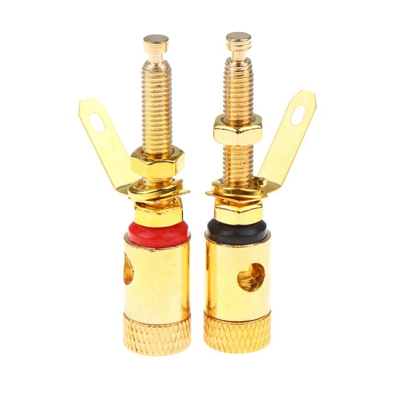 1Pc Amplifier Speaker Gold Plated DIY Push Type Terminal Binding Posts Lengthen for Car Audio Systems