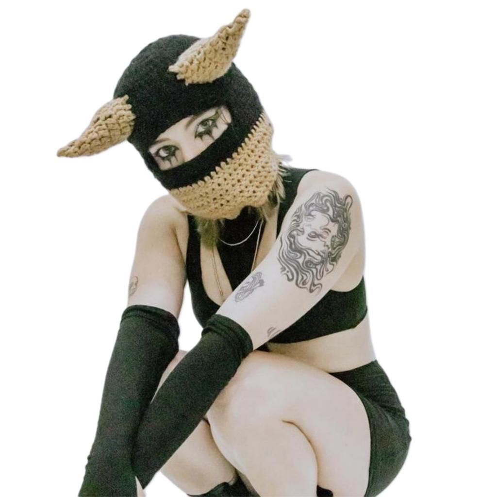 Knitted Full Face Ski Mask Winter Balaclava Face Cover for Outdoor Sports Novelty Knitting Beanie